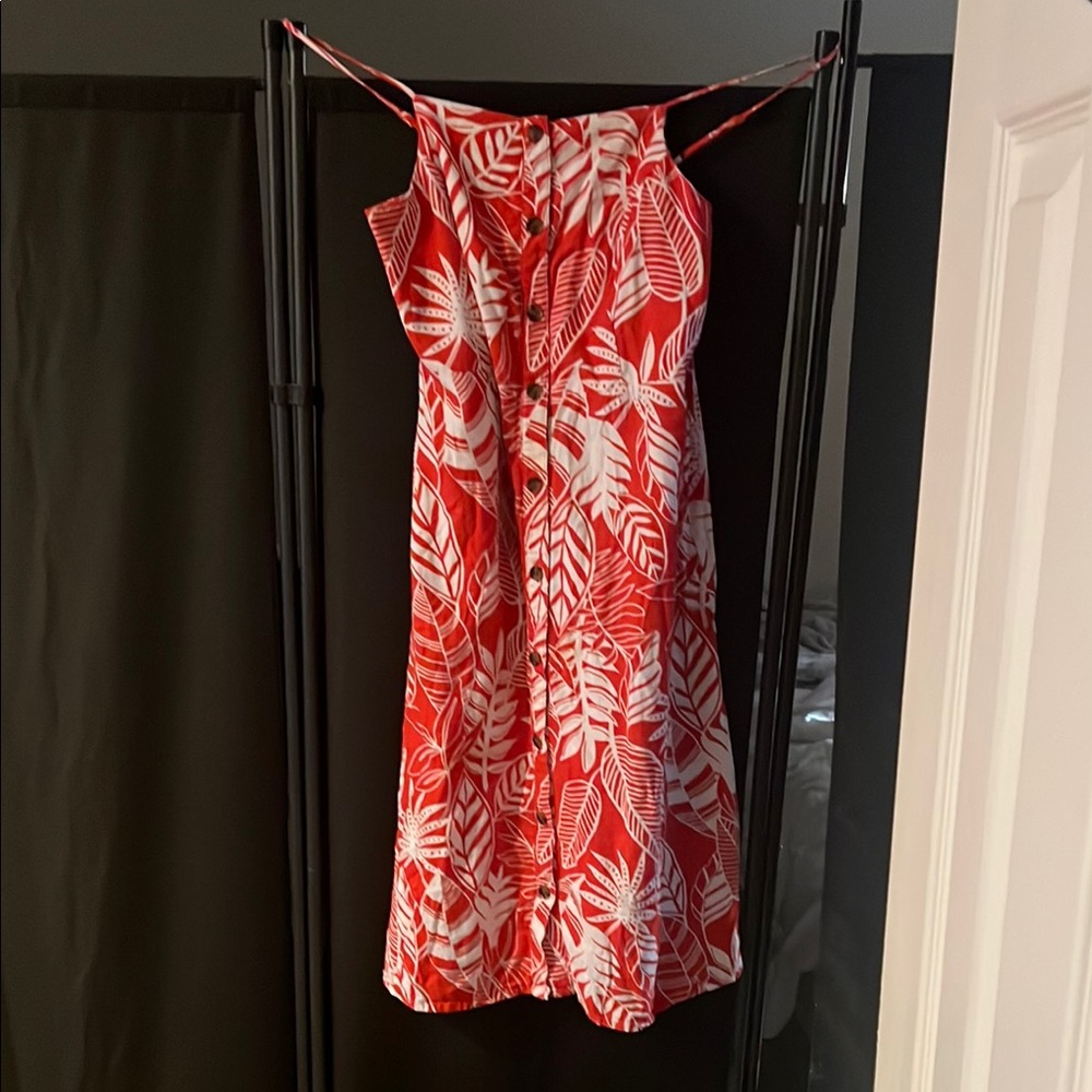 Old Navy orange and White Patterned Dress